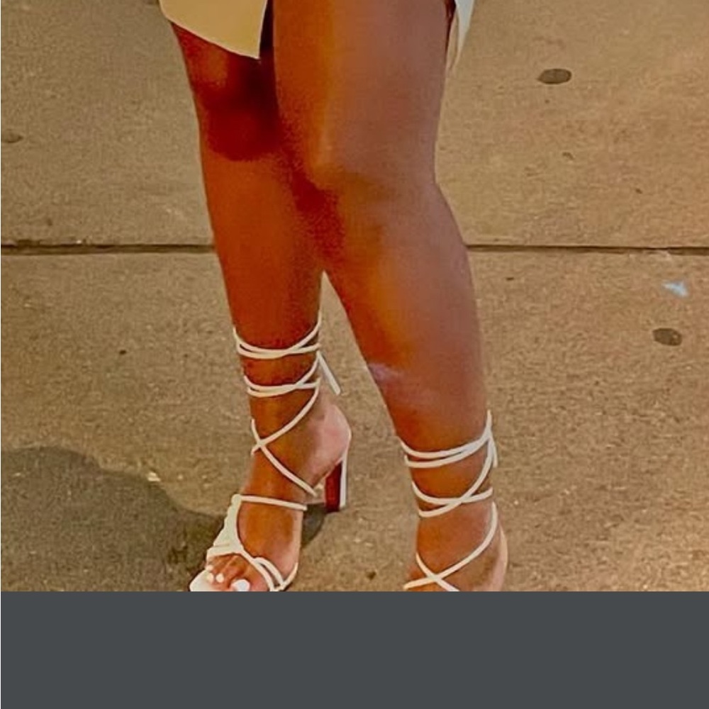 Elegant White Strappy Heels